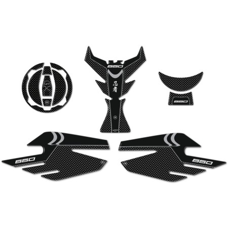 KIT DE PEGATINAS DE RESINA 3D PROTECCIONES compatibles para motos NINJA 650 KAWASAKI de carbono