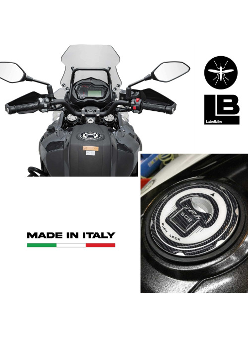 ADHESIVE RESINED GEL TANK CAP kompatibel für BENELLI TRK 502 Motorräder Weiß 2