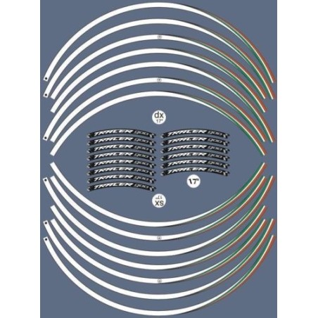 STRIPES ADHESIFS compatibles avec YAMAHA TRACER 900 MOTO 17' RIM stickers tuning