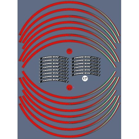 ADHESIVE STRIPS compatible for YAMAHA TRACER 900 MOTORCYCLE 17' RIM stickers tuning