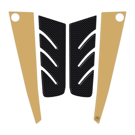 3D Resin Carbon-Ergal STICKER FRONT FOOTREST Sticker for YAMAHA Tmax 530 2012-2016