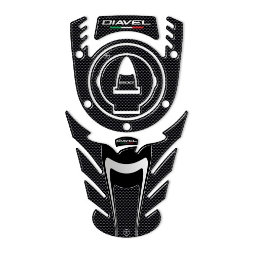 KIT ADESIVI in gel 3D PROTEZIONE SERBATOIO compatibili per MOTO DUCATI DIAVEL