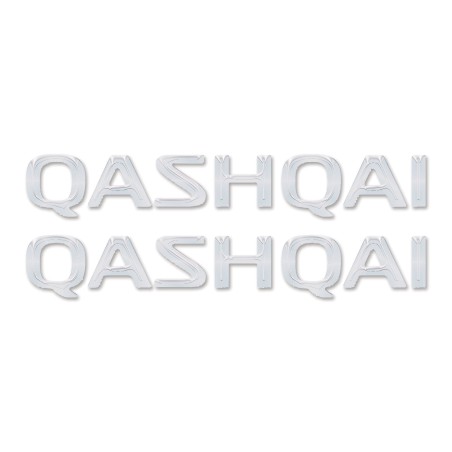 2 PEGATINAS/PEGATINAS DE RESINA 3D ESCRITURA QASHQAI compatibles para NISSAN CAR SUV