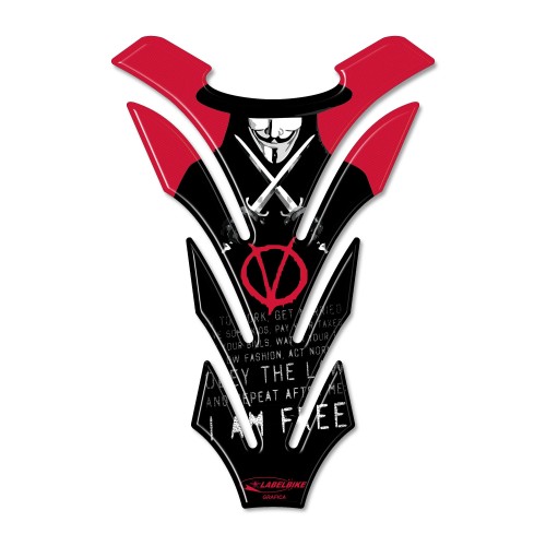 IMPERDIBLES PEGATINAS DEPÓSITO DE MOTO V PER VENDETTA en RESINA 3D