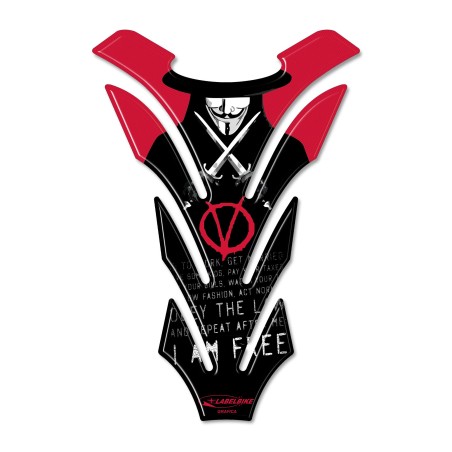 IMPERDIBLES PEGATINAS DEPÓSITO DE MOTO V PER VENDETTA en RESINA 3D
