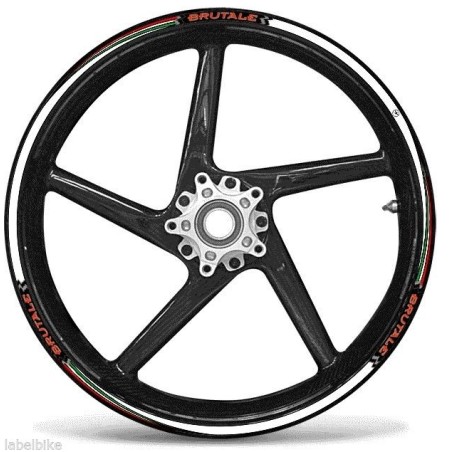 KIT STRISCE ADESIVE compatibili per MOTO MV AGUSTA BRUTALE stickers CERCHI 17"
