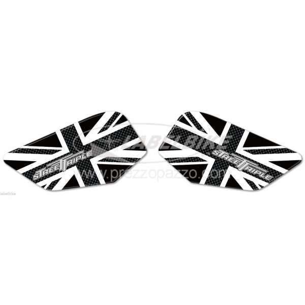 2 PROTEZIONI GINOCCHIA SERBATOIO 3D compatibili per MOTO triumph street triple