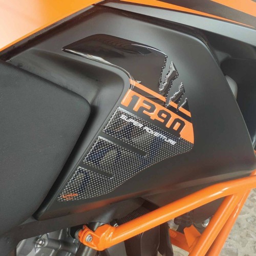 2 ADESIVI 3D PROTEZIONI LATERALI SERBATOIO compatibile KTM 1290 SUPER ADVENTURE