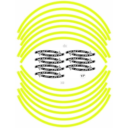 ADHESIVE STRIP KIT for 17 MOTORCYCLE RIMS compatible with YAMAHA MT-10 Tuning stickers