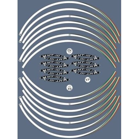 ADHESIVE STRIP KIT for 17 MOTORCYCLE RIMS compatible with YAMAHA MT-10 Tuning stickers