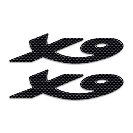 2 PEGATINAS DE RESINA 3D ESCRITAS X9 para SCOOTER 250 - 500 ACCESORIOS PIAGGIO