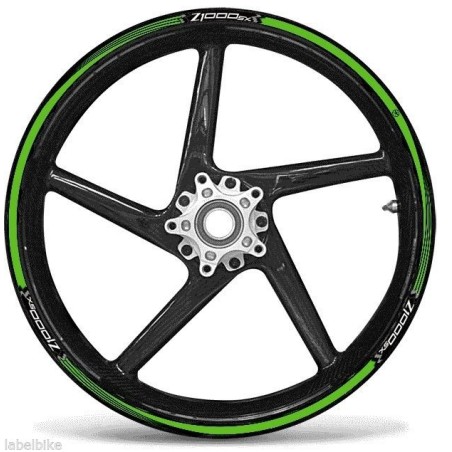 KIT STRISCE ADESIVE VERDI compatibili per CERCHI 17 MOTO KAWASAKI Z1000sx TUNING