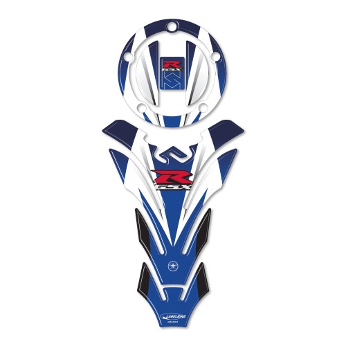 KIT ADESIVI-STICKERS in RESINA 3D BLU PROTEZIONE SERBATOIO GSX-R per MOTO GSXR
