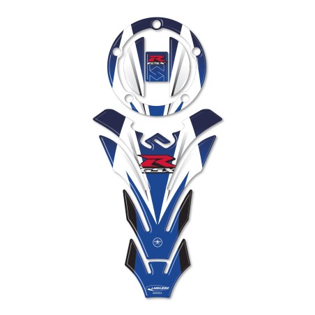 KIT ADESIVI-STICKERS in RESINA 3D BLU PROTEZIONE SERBATOIO GSX-R per MOTO GSXR