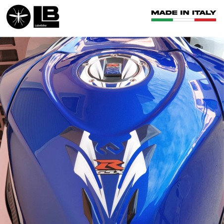 KIT ADESIVI-STICKERS in RESINA 3D BLU PROTEZIONE SERBATOIO GSX-R per MOTO GSXR