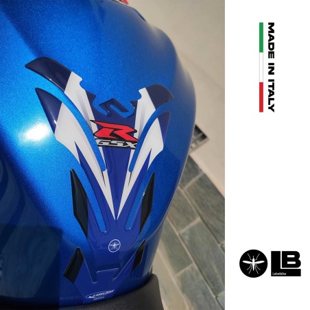 KIT ADESIVI-STICKERS in RESINA 3D BLU PROTEZIONE SERBATOIO GSX-R per MOTO GSXR