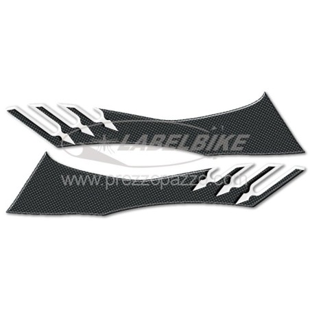 2 PEGATINAS GRANDES 3D NEGRO-CARBONO TUNING T MAX para BAJO SILLÍN MOTO YAMAHA TMAX 08-11