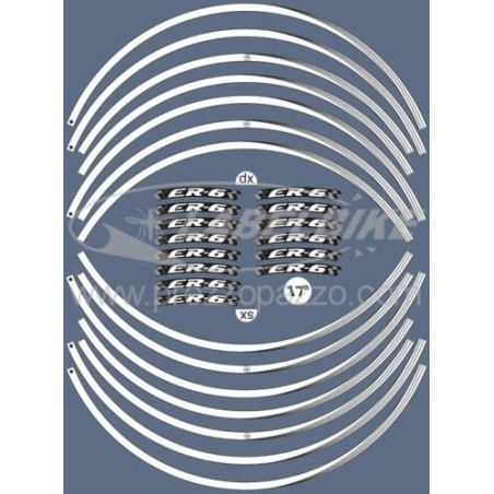 ADHESIVE STRIPS compatible for 17" MOTORCYCLE RIMS KAWASAKI ER6 ER-6 ER-6n tuning