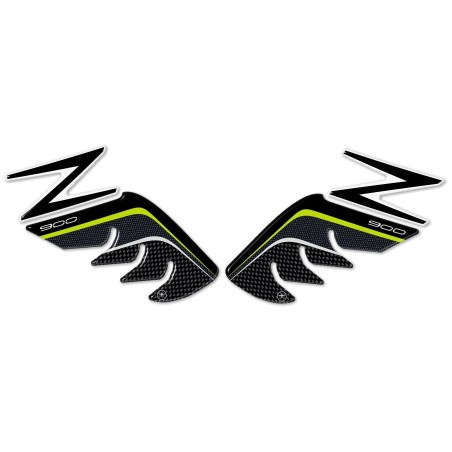 2 PROTEZIONI ginocchia 3D LATERALI SERBATOIO compatibili per MOTO KAWASAKI Z900 Verdi