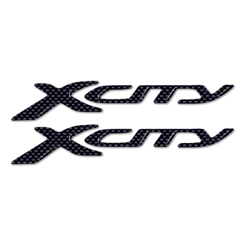 2 ADHESIVOS/PEGATINAS 3D ESCRITURA XCITY para YAMAHA SCOOTER X-CITY 250 Look Carbono