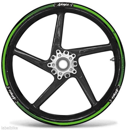 TIRAS ADHESIVAS - Hilos para 17 LLANTAS compatibles con MOTOCICLETAS KAWASAKI ninja VERDE