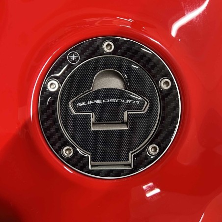 Adesivo 3D Protezione Tappo Serbatoio Compatibile con Moto Ducati Supersport
