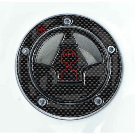 PEGATINA ROJA DE CARBONO 3D PROTECCIÓN DE TAPÓN DE COMBUSTIBLE compatible con MOTOCICLETAS KAWASAKI