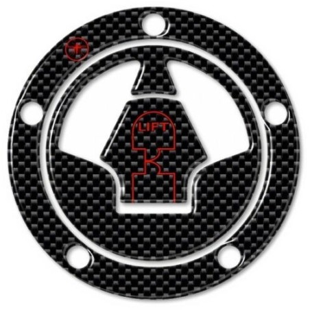 PEGATINA ROJA DE CARBONO 3D PROTECCIÓN DE TAPÓN DE COMBUSTIBLE compatible con MOTOCICLETAS KAWASAKI