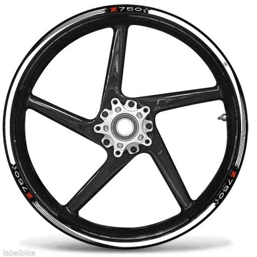 KIT STRISCE ADESIVE compatibili per CERCHI 17 MOTO KAWASAKI Z750 Adesivi Bianchi