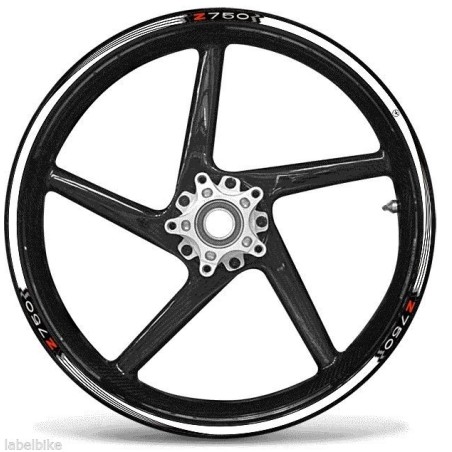 KIT STRISCE ADESIVE compatibili per CERCHI 17 MOTO KAWASAKI Z750 Adesivi Bianchi