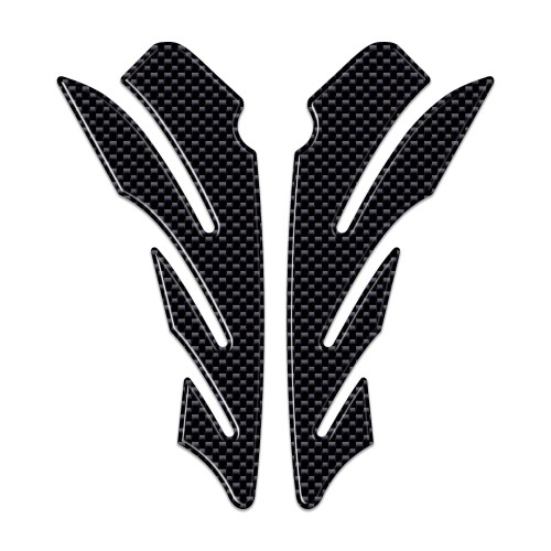 2 EXCLUSIVE 3D RESIN STICKERS CARBON TANK SIDE PROTECTION for MOTORCYCLES