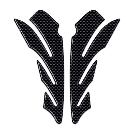 2 EXCLUSIVE 3D RESIN STICKERS CARBON TANK SIDE PROTECTION for MOTORCYCLES