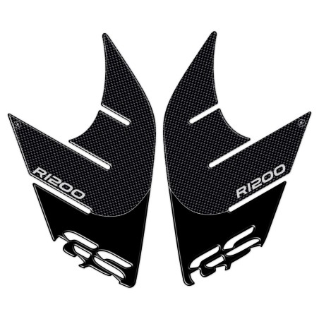 2 ADESIVI 3D PROTEZIONI LATERALI CARBONIO compatibili per MOTO BMW GS R1200 2013-16