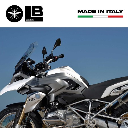 2 ADESIVI 3D PROTEZIONI LATERALI CARBONIO compatibili per MOTO BMW GS R1200 2013-16