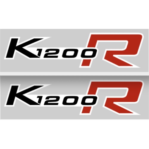 2 ADESIVI SERBATOIO per MOTO BMW K1200R K1200 STICKERS K 1200 R NERO-ROSSO 17x4