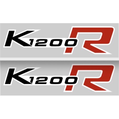 2 ADESIVI SERBATOIO per MOTO BMW K1200R K1200 STICKERS K 1200 R NERO-ROSSO 17x4