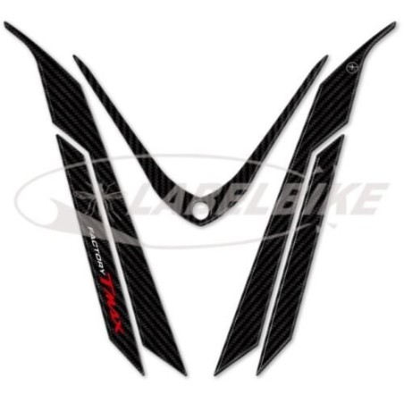 kit ADESIVI-stickers 3D COMPATIBILI per YAMAHA FRONTALE TMAX 530 Carbon 2017-2019