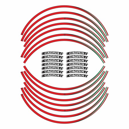kit STRISCE ADESIVE compatibili per MOTO CAGIVA cerchi 17 stickers tuning italia