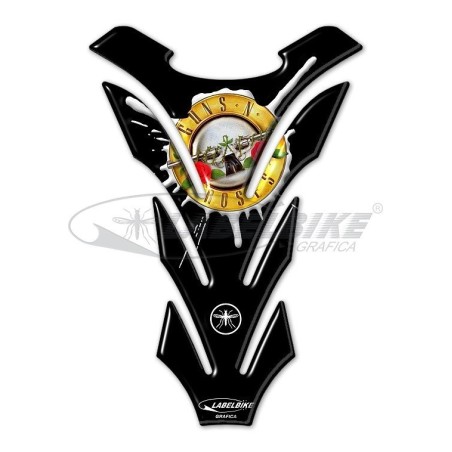 3D ADHESIVE TANK PAD FOR MOTORCYCLE GUNS 'N ROSES Glossy Black