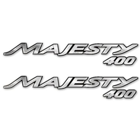 2 PEGATINAS 3D de resina cromada ESCRITURA compatible para SCOOTER YAMAHA MAJESTY 400