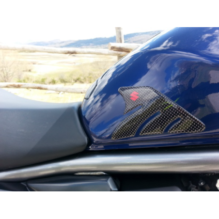 PEGATINAS 3D DE CARBONO PROTECCIONES LATERALES DE DEPÓSITO compatibles para MOTOCICLETAS SUZUKI