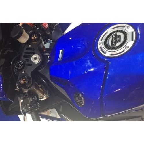 ADESIVO in GEL 3D PROTEZIONE TAPPO per SERBATOIO MOTO YAMAHA YZF R1 R 1 Carbonio