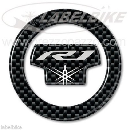 ADESIVO in GEL 3D PROTEZIONE TAPPO per SERBATOIO MOTO YAMAHA YZF R1 R 1 Carbonio