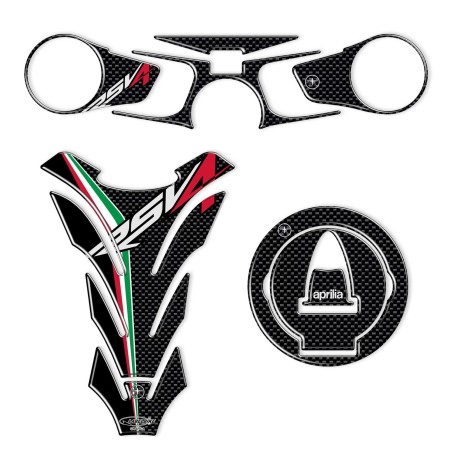 KIT ADESIVI/STICKERS in RESINA gel 3D compatibili per MOTO APRILIA RSV4 carbon