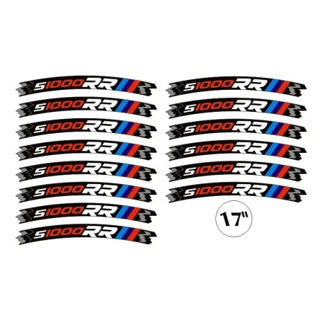 STRISCE ADESIVE compatibili per MOTO BMW S1000 RR adesivi CERCHI 17' tuning
