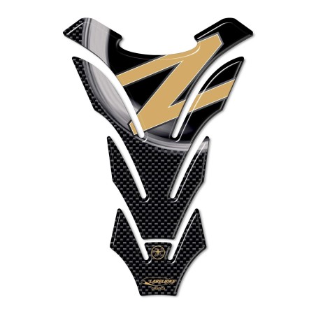 PARASERBATOIO STICKER 3D SERBATOIO compatibile per MOTO KAWASAKI Z750 Z1000 oro
