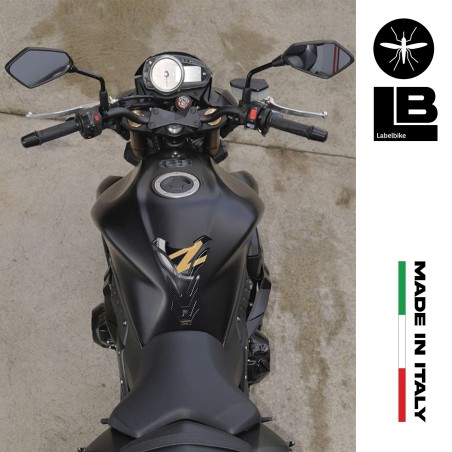 PARASERBATOIO STICKER 3D SERBATOIO compatibile per MOTO KAWASAKI Z750 Z1000 oro