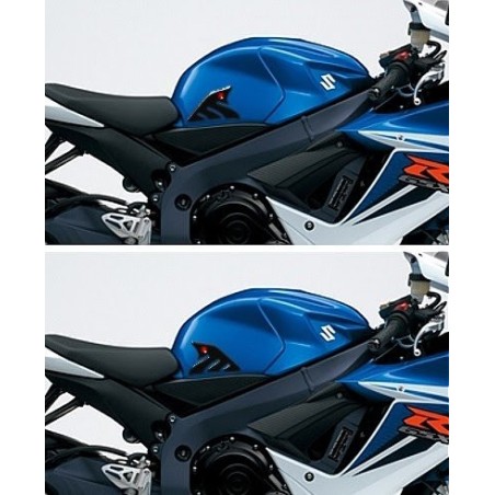 2 PEGATINAS DE RESINA 3D NEGRAS PARA PROTECCIÓN LATERAL DEL DEPÓSITO para MOTO SUZUKI Negro
