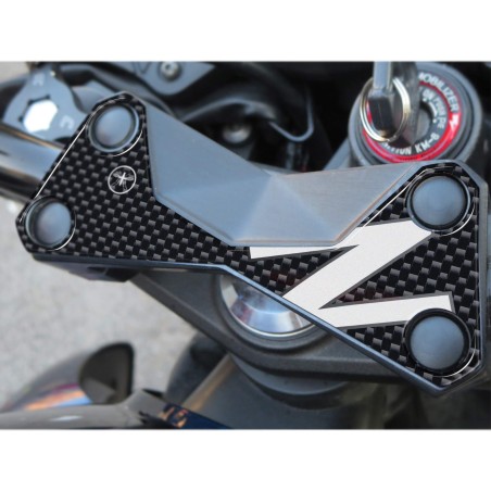 PROTEZIONE 3D PIASTRA FORCELLA compatibile per MOTO KAWASAKI Z750 Z1000 z Bianca