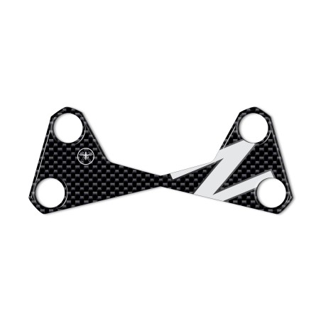 PROTEZIONE 3D PIASTRA FORCELLA compatibile per MOTO KAWASAKI Z750 Z1000 z Bianca